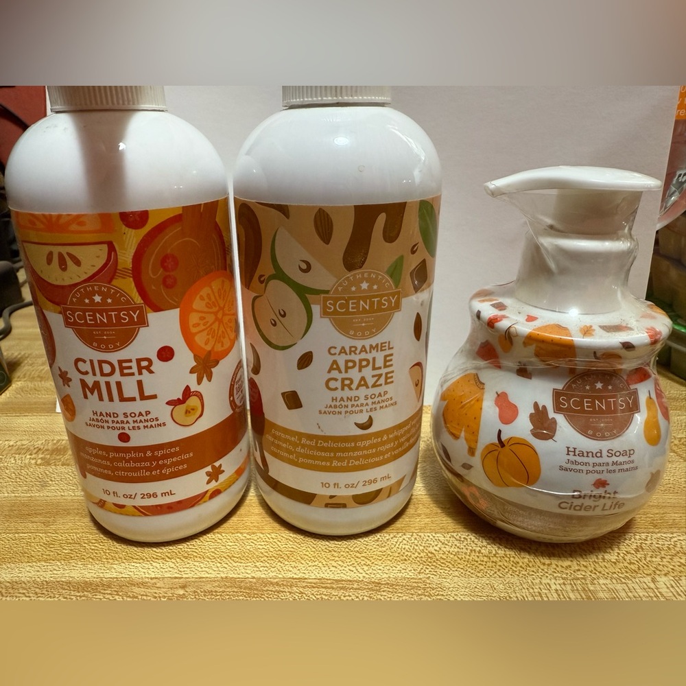 Scentsy Cider Mill & Caramel Apple Craze Hand Soap Trio
